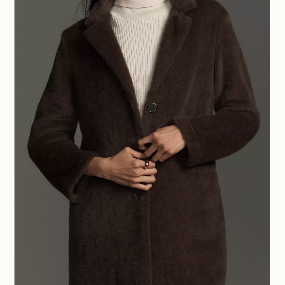 Anthropologie x Sanctuary Hometown Fuzzy Knit Coat